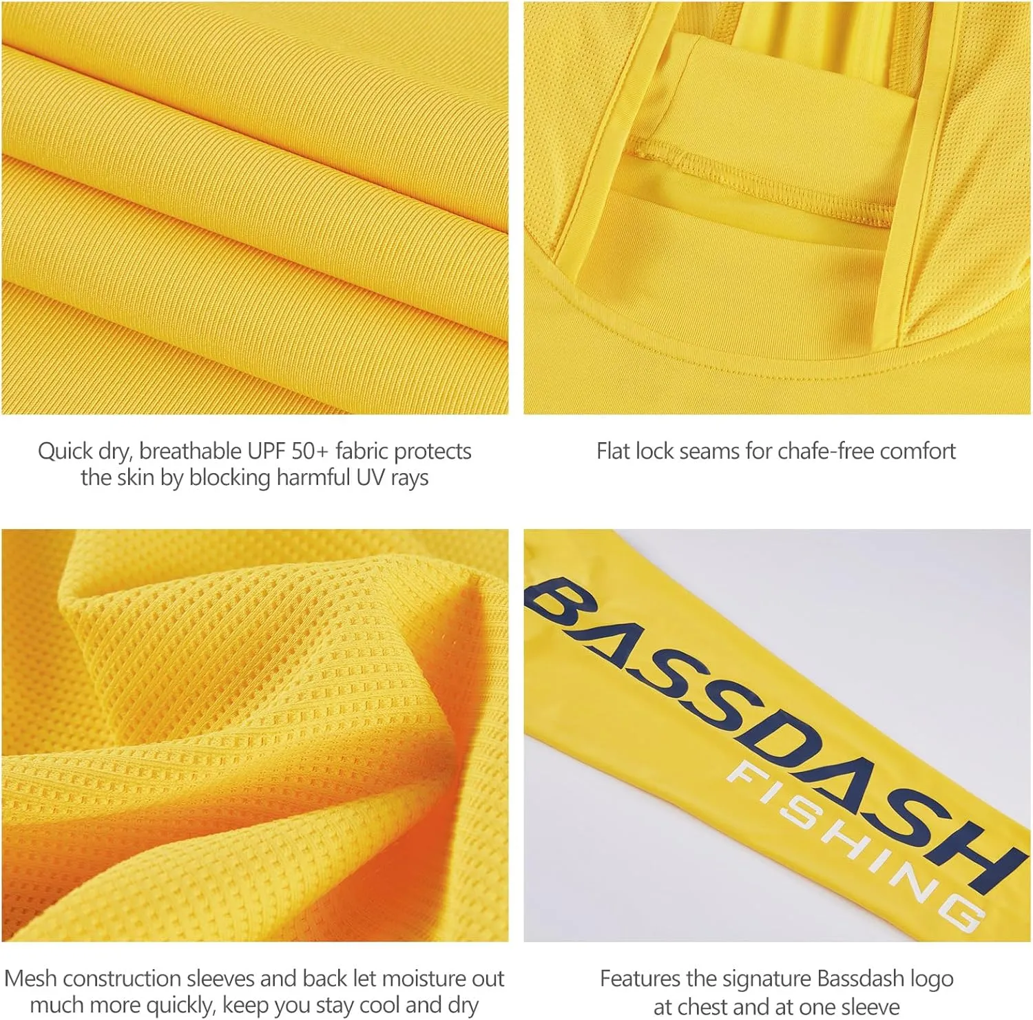 BASSDASH UPF 50  Men??s UV Sun Protection Long Sleeve Performance Fishing Hoodie Hooded Shirts