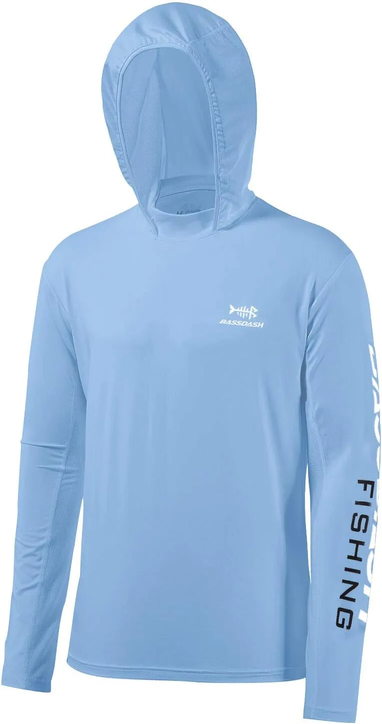 BASSDASH UPF 50  Men??s UV Sun Protection Long Sleeve Performance Fishing Hoodie Hooded Shirts