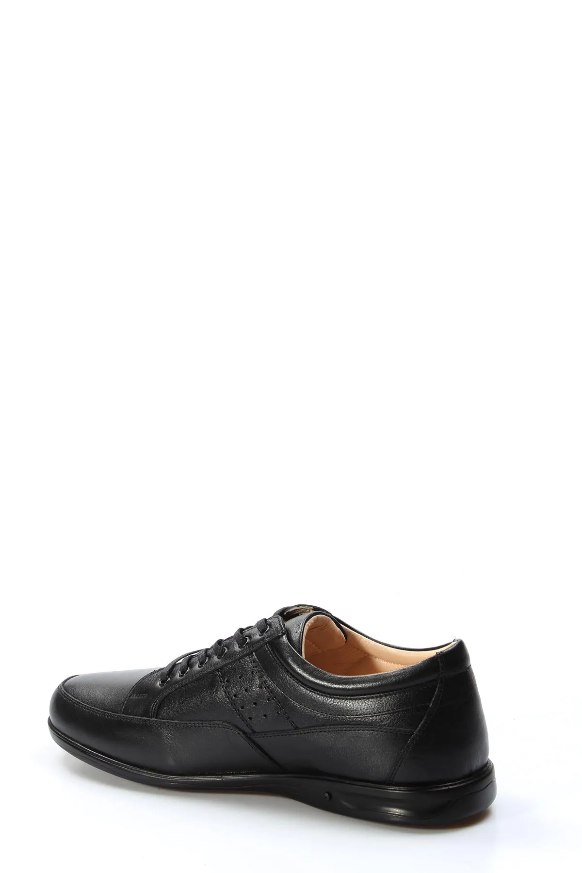 Black Casual Leather Lace-Up-Wessi