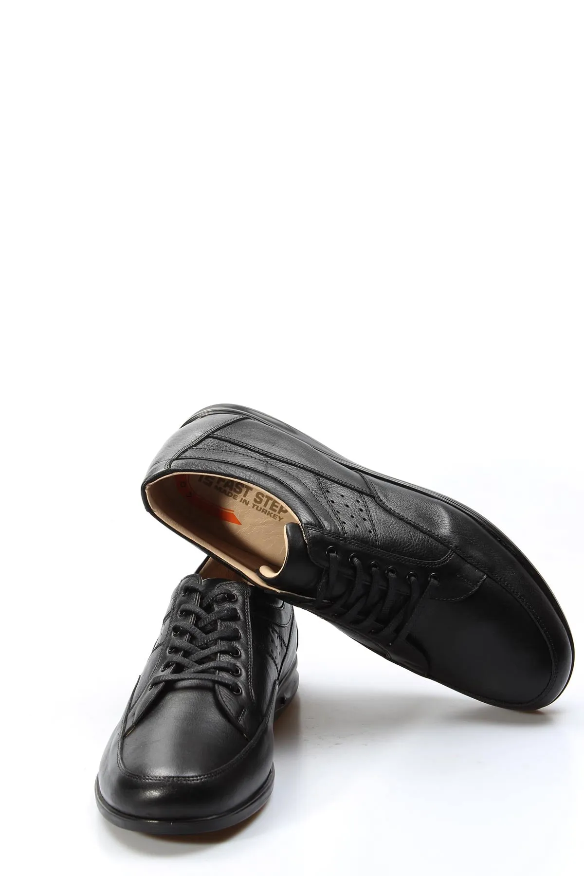 Black Casual Leather Lace-Up-Wessi