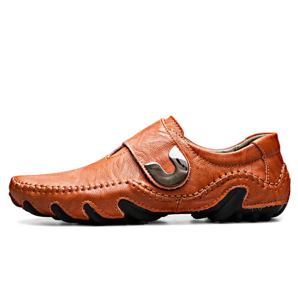 Casual Men Shoes Slip-On Loafers Spring and Autumn Fashion Genuine Leather Driving Shoes Soft Moccasins Comfort Pu Men Flats