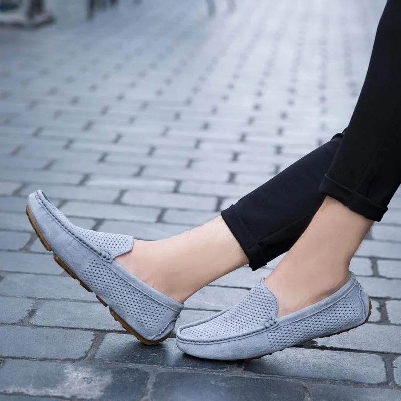 Genuine Suede Leather Men Shoes Casual Breathable Moccasins