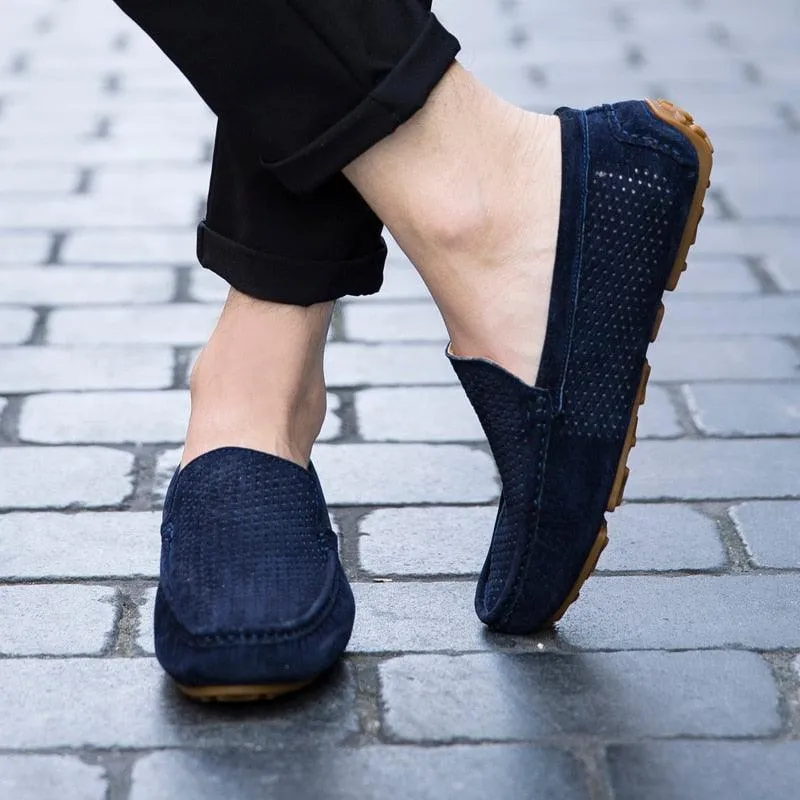 Genuine Suede Leather Men Shoes Casual Breathable Moccasins