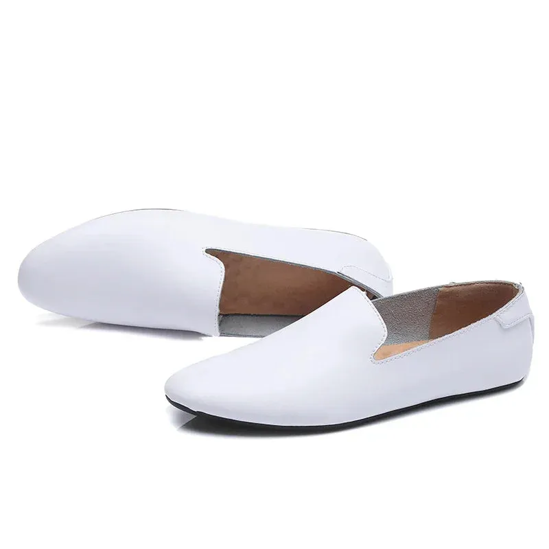 Hnzxzm Italian Mens Shoes outdoor Casual Luxury Brand Men Loafers Genuine Leather Moccasins flats men Breathable Slip on Boat Shoes k3