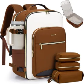 LOVEVOOK 40L Travel Backpack for Women & Men, Large Carry on Backpack for Airplanes with 3 Packing Cubes, TSA Personal Item Travel Bag fits 17" Laptop, Waterproof Travel Essentials Airline Approved