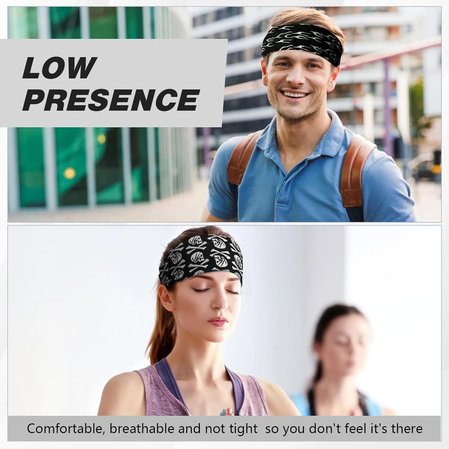 Lyrow 12 Pcs Headbands for Men Running Headband Mens Sweat Bands Headbands for Tennis Athletic Cycling Basketball Yoga Workout Outdoor Sports Gym Jogging Exercise