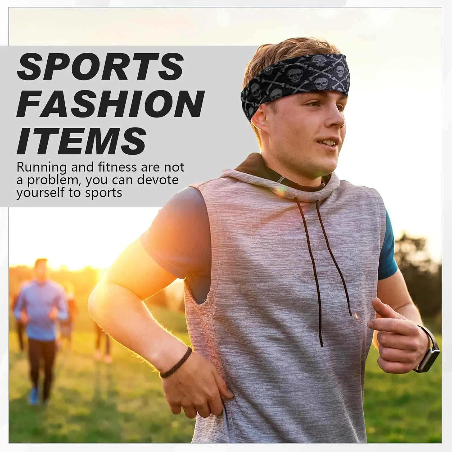 Lyrow 12 Pcs Headbands for Men Running Headband Mens Sweat Bands Headbands for Tennis Athletic Cycling Basketball Yoga Workout Outdoor Sports Gym Jogging Exercise