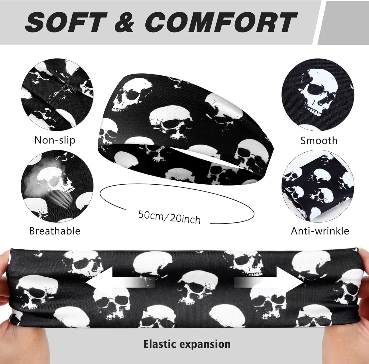 Lyrow 12 Pcs Headbands for Men Running Headband Mens Sweat Bands Headbands for Tennis Athletic Cycling Basketball Yoga Workout Outdoor Sports Gym Jogging Exercise