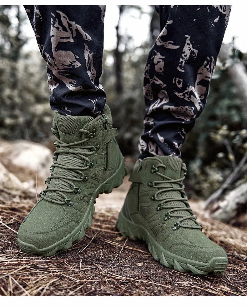 Men's Hiking Shoes Suede Leather Outdoor Shoes Wear-resistant Men Trekking Walking Hunting Tactical Sneakers