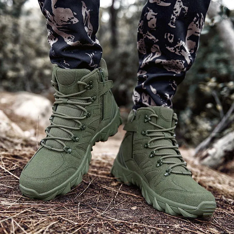 Men's Hiking Shoes Suede Leather Outdoor Shoes Wear-resistant Men Trekking Walking Hunting Tactical Sneakers