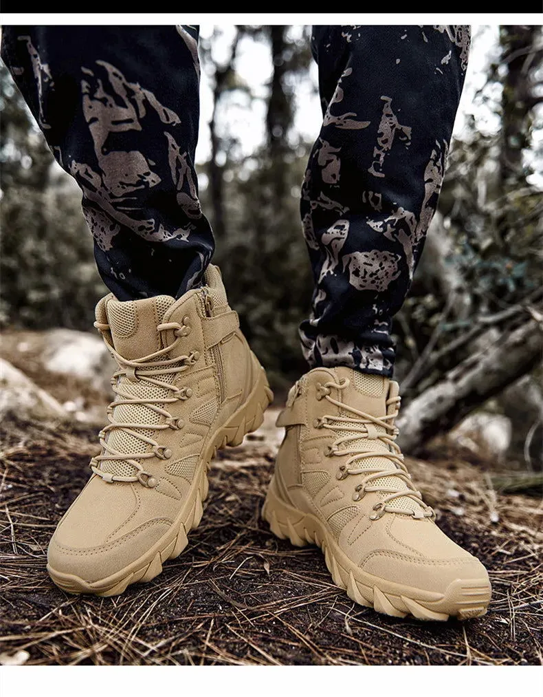 Men's Hiking Shoes Suede Leather Outdoor Shoes Wear-resistant Men Trekking Walking Hunting Tactical Sneakers