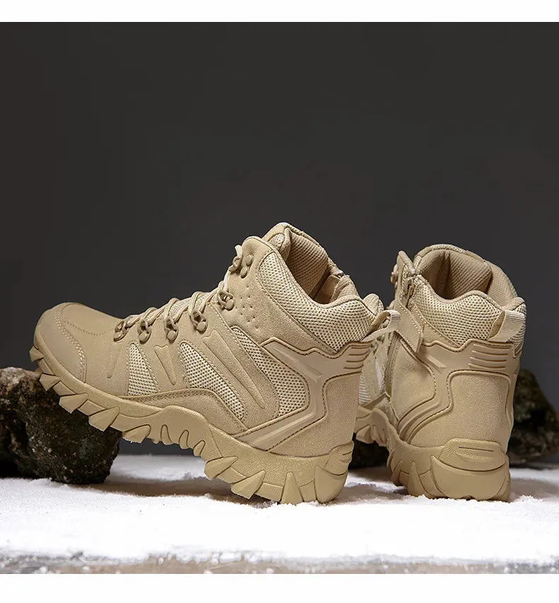 Men's Hiking Shoes Suede Leather Outdoor Shoes Wear-resistant Men Trekking Walking Hunting Tactical Sneakers