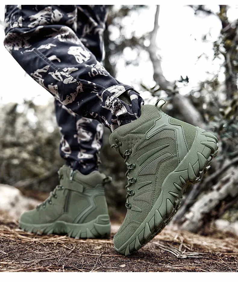 Men's Hiking Shoes Suede Leather Outdoor Shoes Wear-resistant Men Trekking Walking Hunting Tactical Sneakers