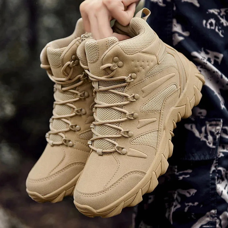 Men's Hiking Shoes Suede Leather Outdoor Shoes Wear-resistant Men Trekking Walking Hunting Tactical Sneakers