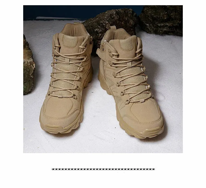 Men's Hiking Shoes Suede Leather Outdoor Shoes Wear-resistant Men Trekking Walking Hunting Tactical Sneakers