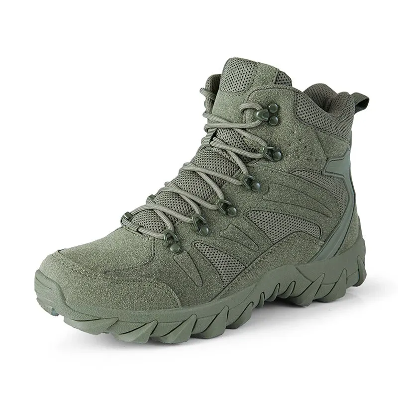 Men's Hiking Shoes Suede Leather Outdoor Shoes Wear-resistant Men Trekking Walking Hunting Tactical Sneakers