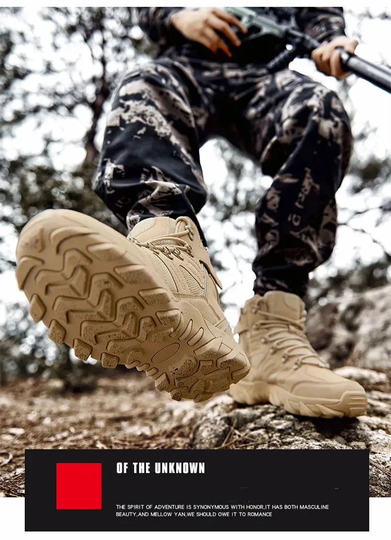 Men's Hiking Shoes Suede Leather Outdoor Shoes Wear-resistant Men Trekking Walking Hunting Tactical Sneakers