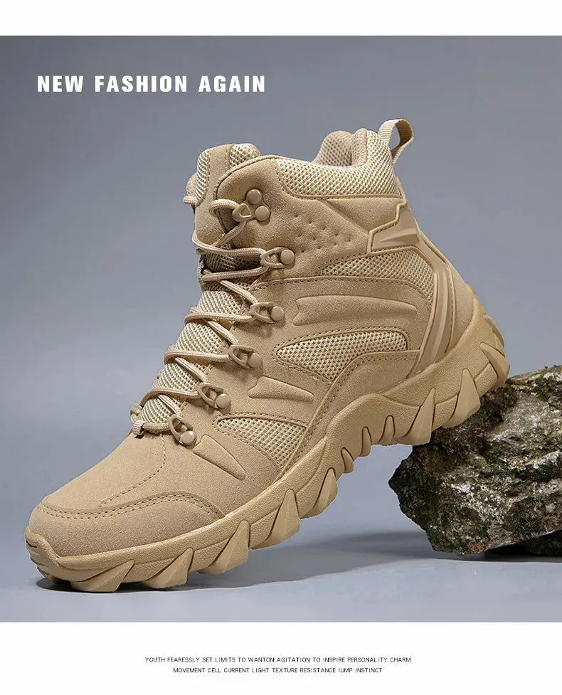 Men's Hiking Shoes Suede Leather Outdoor Shoes Wear-resistant Men Trekking Walking Hunting Tactical Sneakers
