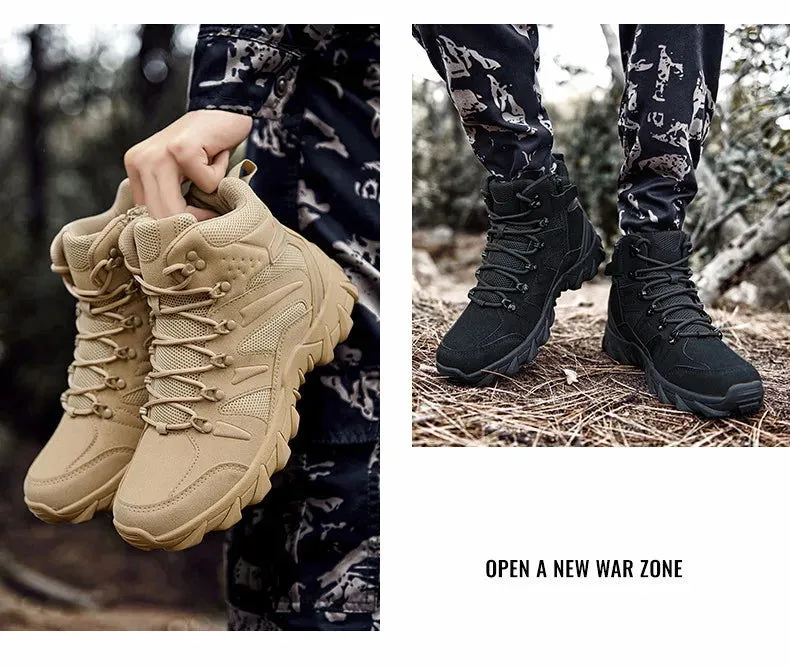 Men's Hiking Shoes Suede Leather Outdoor Shoes Wear-resistant Men Trekking Walking Hunting Tactical Sneakers