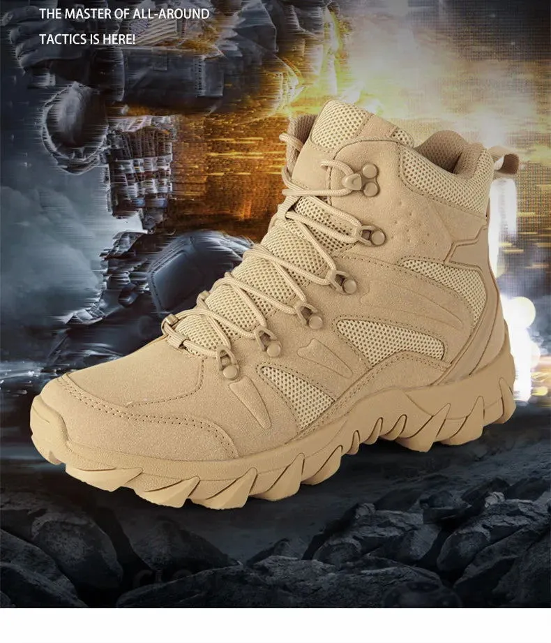 Men's Hiking Shoes Suede Leather Outdoor Shoes Wear-resistant Men Trekking Walking Hunting Tactical Sneakers