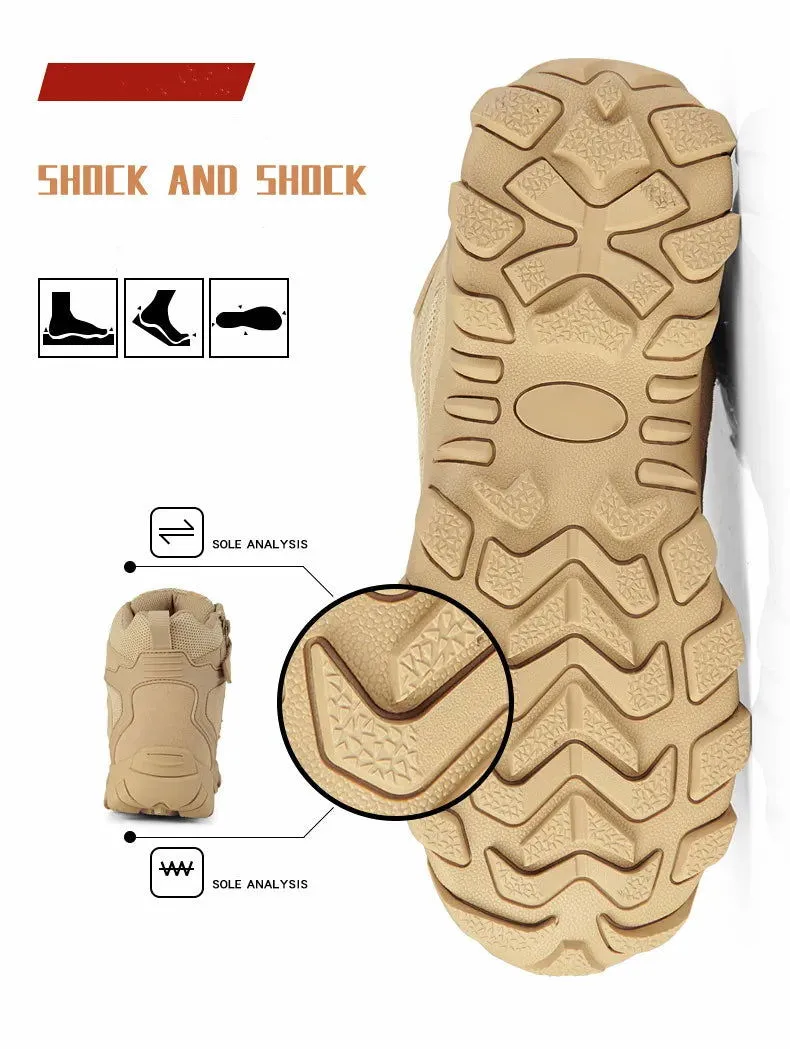 Men's Hiking Shoes Suede Leather Outdoor Shoes Wear-resistant Men Trekking Walking Hunting Tactical Sneakers