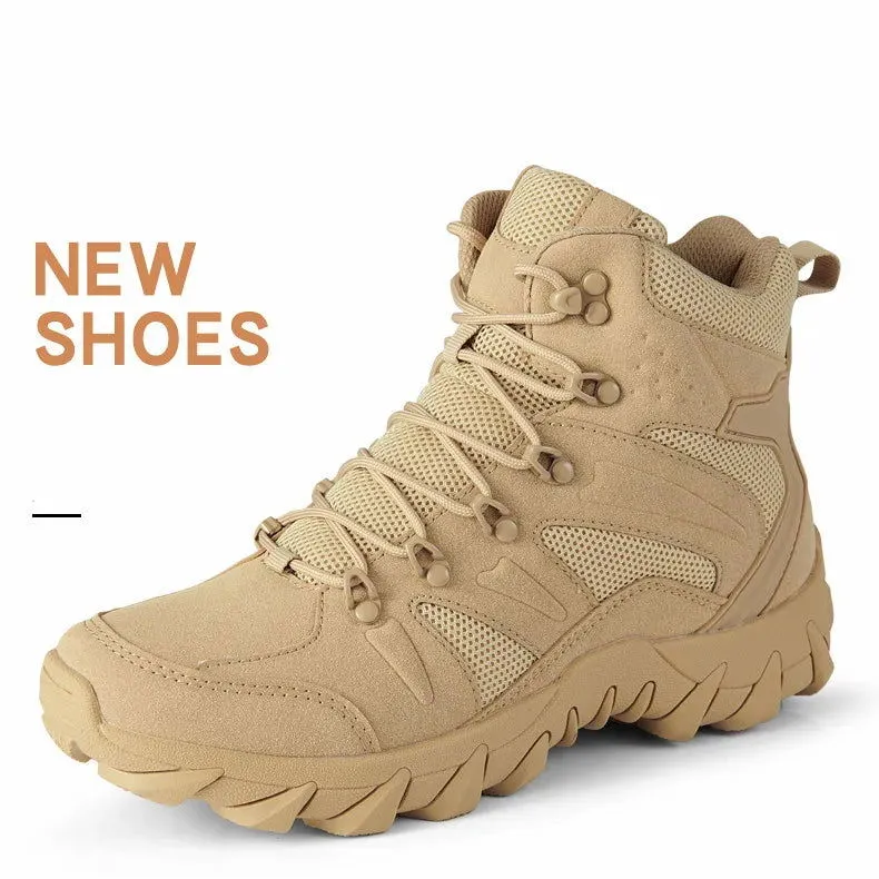 Men's Hiking Shoes Suede Leather Outdoor Shoes Wear-resistant Men Trekking Walking Hunting Tactical Sneakers