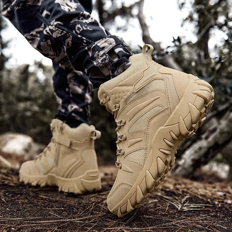 Men's Hiking Shoes Suede Leather Outdoor Shoes Wear-resistant Men Trekking Walking Hunting Tactical Sneakers