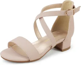 PANDANINJIA Girls Dress Shoes Toddler Kids Heels Sandals Ankle Strap Wedding Party Phoebe Flower Girl Shoes