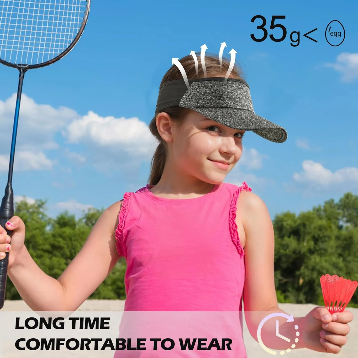 Sukeen Kids Sun Visor Hats for Girls Boys,Lightweight Sports Hat UPF50  Sun Hat Cooling Headwear Visor for Running Outdoors