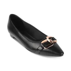 tresmode CHAMPS Women's Ballerina Shoes Pump Footwear Black, 5 UK / 38 EU - Ladies Ballet Flats Stylish Formal Casual Comfortable Wear